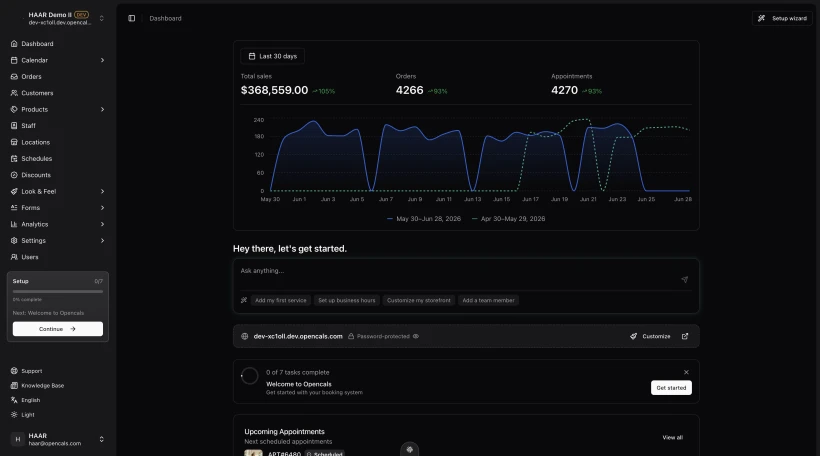 Opencals — система онлайн-запису та бронювань для бізнесу послуг