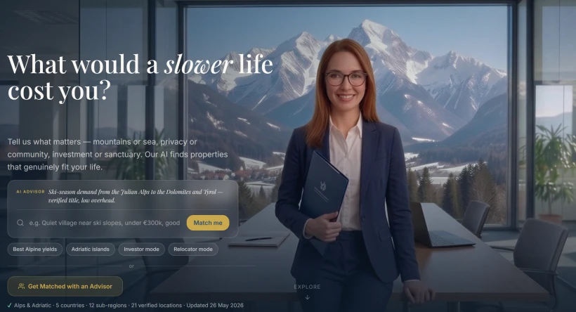 EstateAL — AI платформа для купівлі нерухомості в Альпах і на Адріатиці